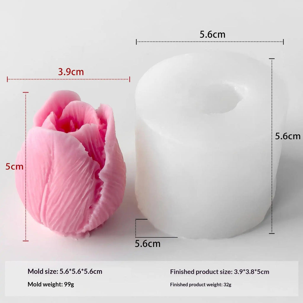 Floral 3D silicone mold for candle making, soap crafting and baking – flexible food-grade flower petal mold