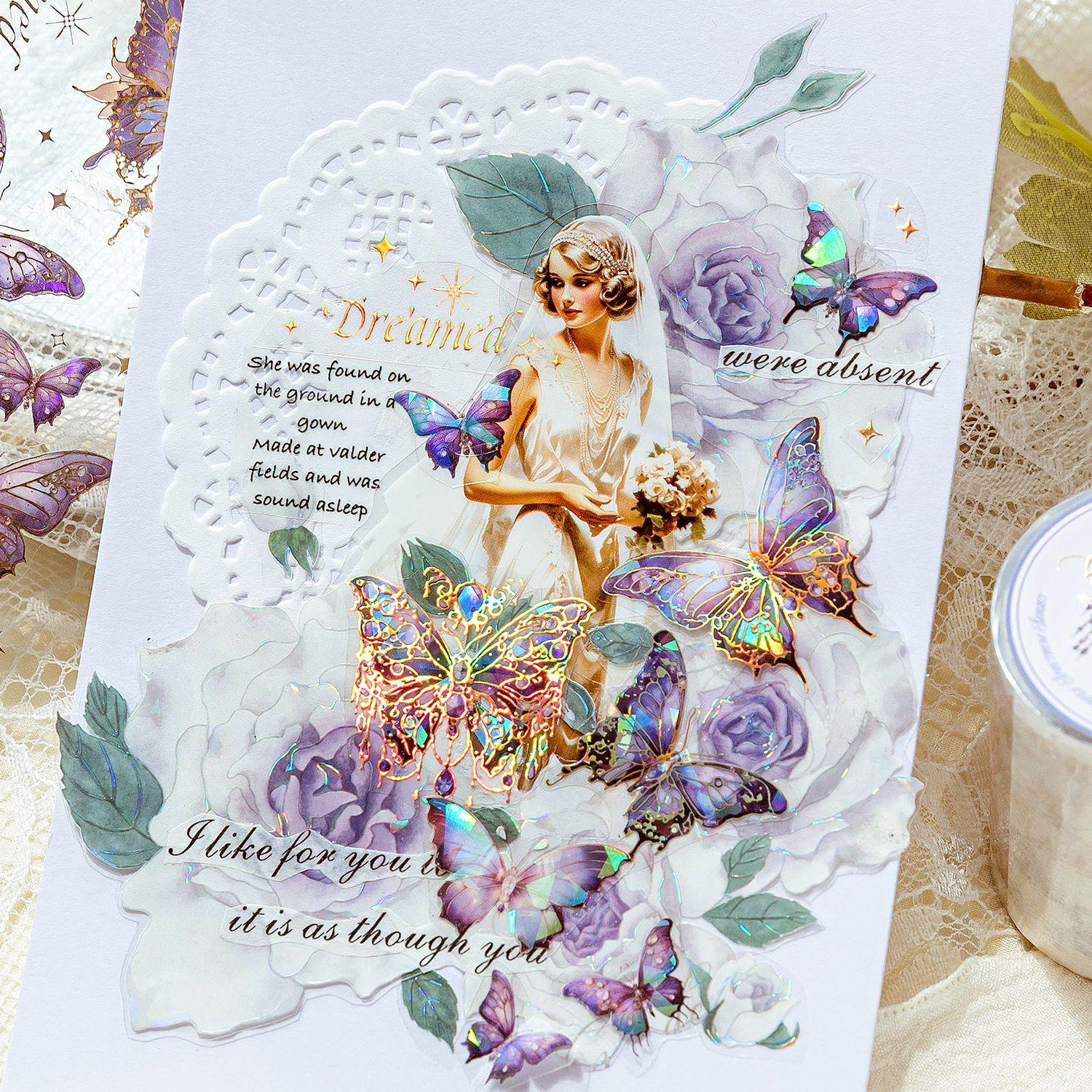 Crystal Holographic Butterfly Sticker Roll | 6-Roll DIY Set - SummitGH