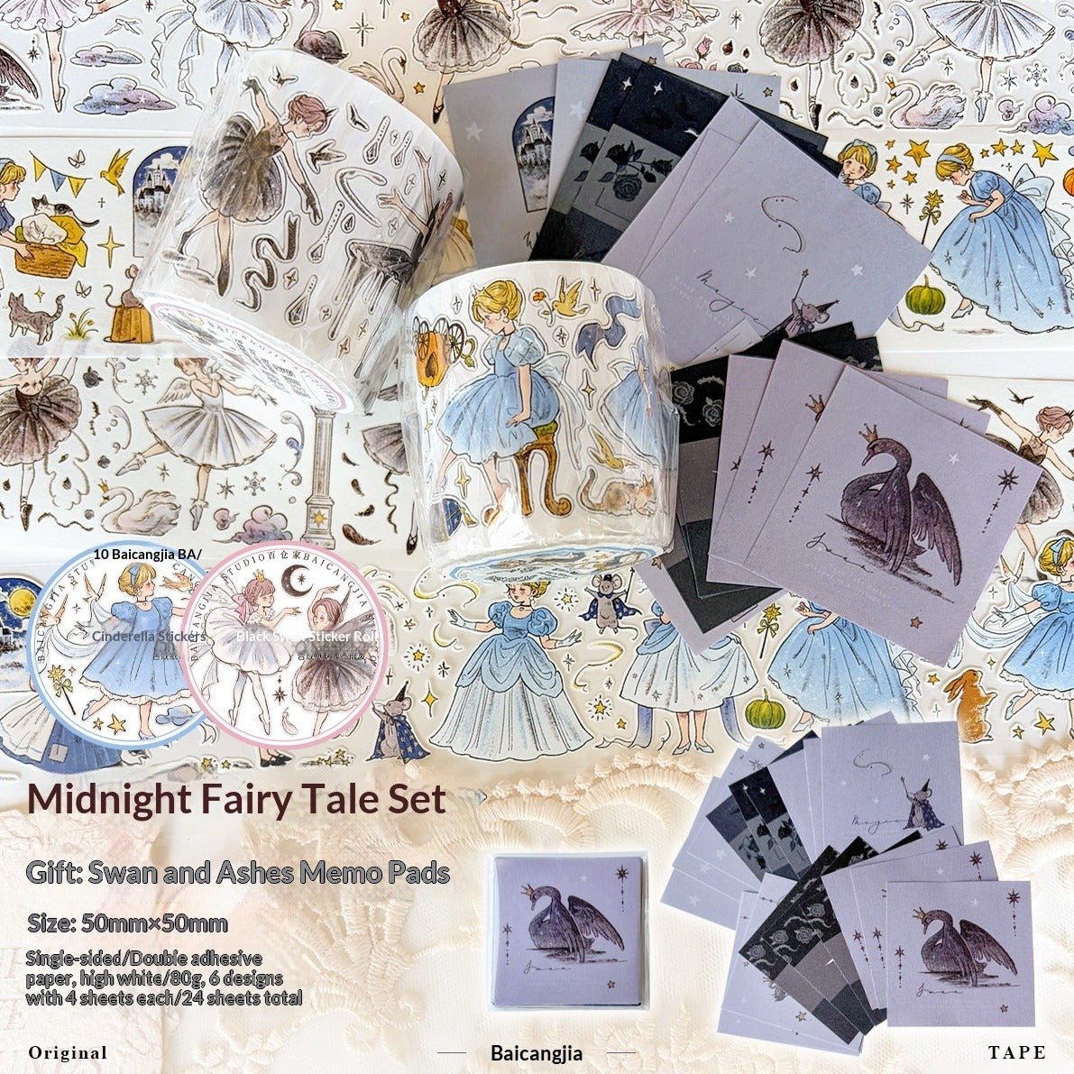 Fairytale Character Washi Tape & Stickers Set for Scrapbooking & DIY Crafts DIY Craft Tool - SummitGH
