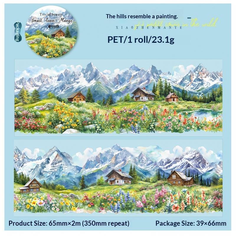 Scenic Town Landscape PET Sticker Roll | 6-Roll Cottagecore Set - SummitGH