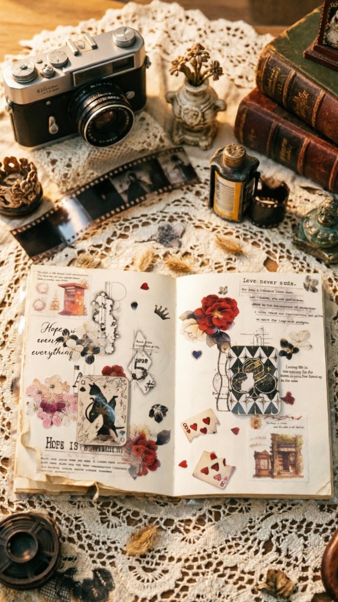 Vintage Gear Washi Tape & Die - Cut PET Stickers – Steampunk Journaling Tape for Scrapbooking & Bullet Journal DIY Craft Tool - SummitGH