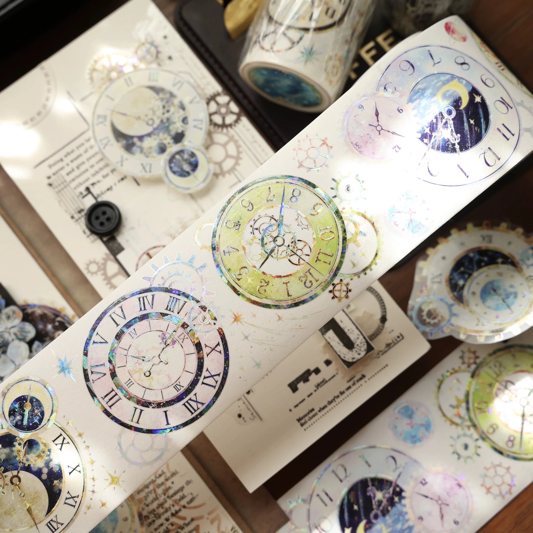 Vintage steampunk washi tape collage layering craft supplies - SummitGH