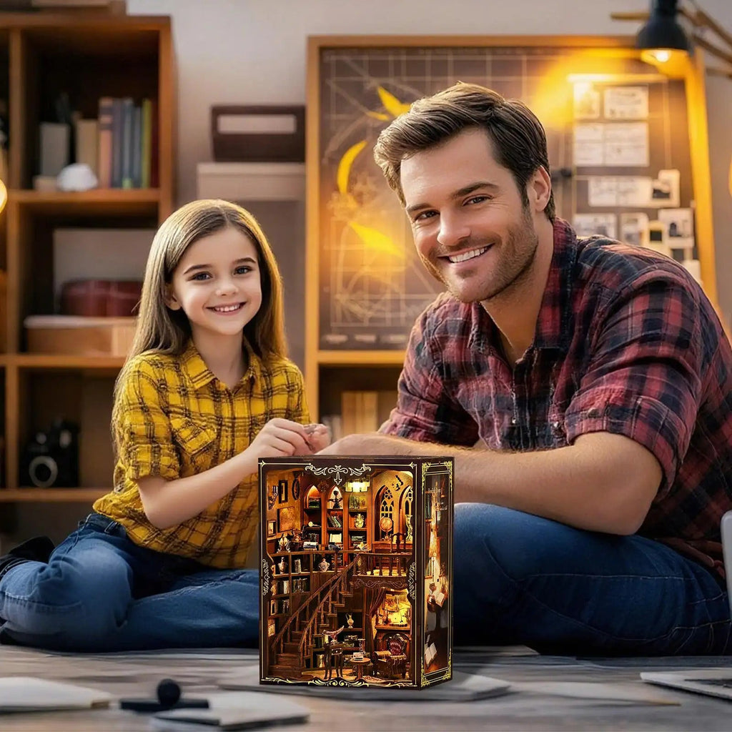 Ancient Library Booknook Kit - DIY 3D Wooden Puzzle for Bookshelf Decor DIY Craft Kits DIY Craft Tool - SummitGH