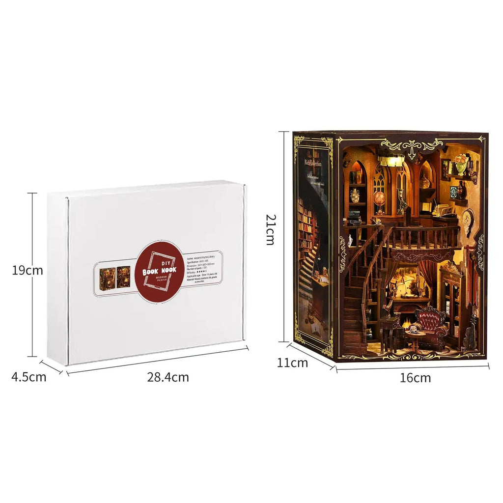 Ancient Library Booknook Kit - DIY 3D Wooden Puzzle for Bookshelf Decor DIY Craft Kits DIY Craft Tool - SummitGH