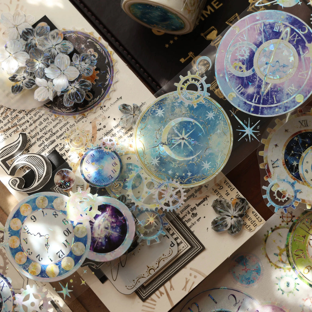 Vintage steampunk washi tape collage layering craft supplies - SummitGH
