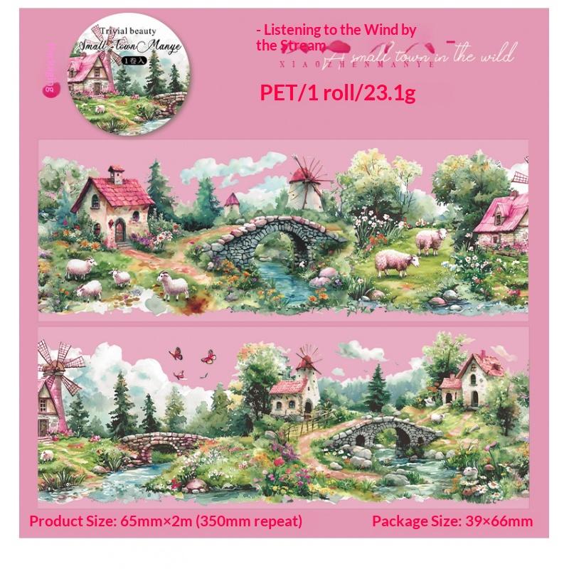 Scenic Town Landscape PET Sticker Roll | 6-Roll Cottagecore Set - SummitGH