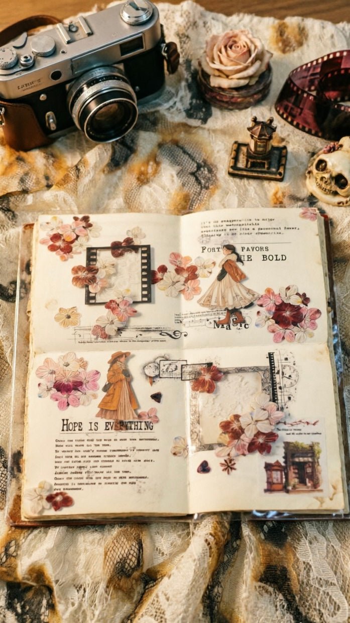Vintage Gear Washi Tape & Die - Cut PET Stickers – Steampunk Journaling Tape for Scrapbooking & Bullet Journal DIY Craft Tool - SummitGH