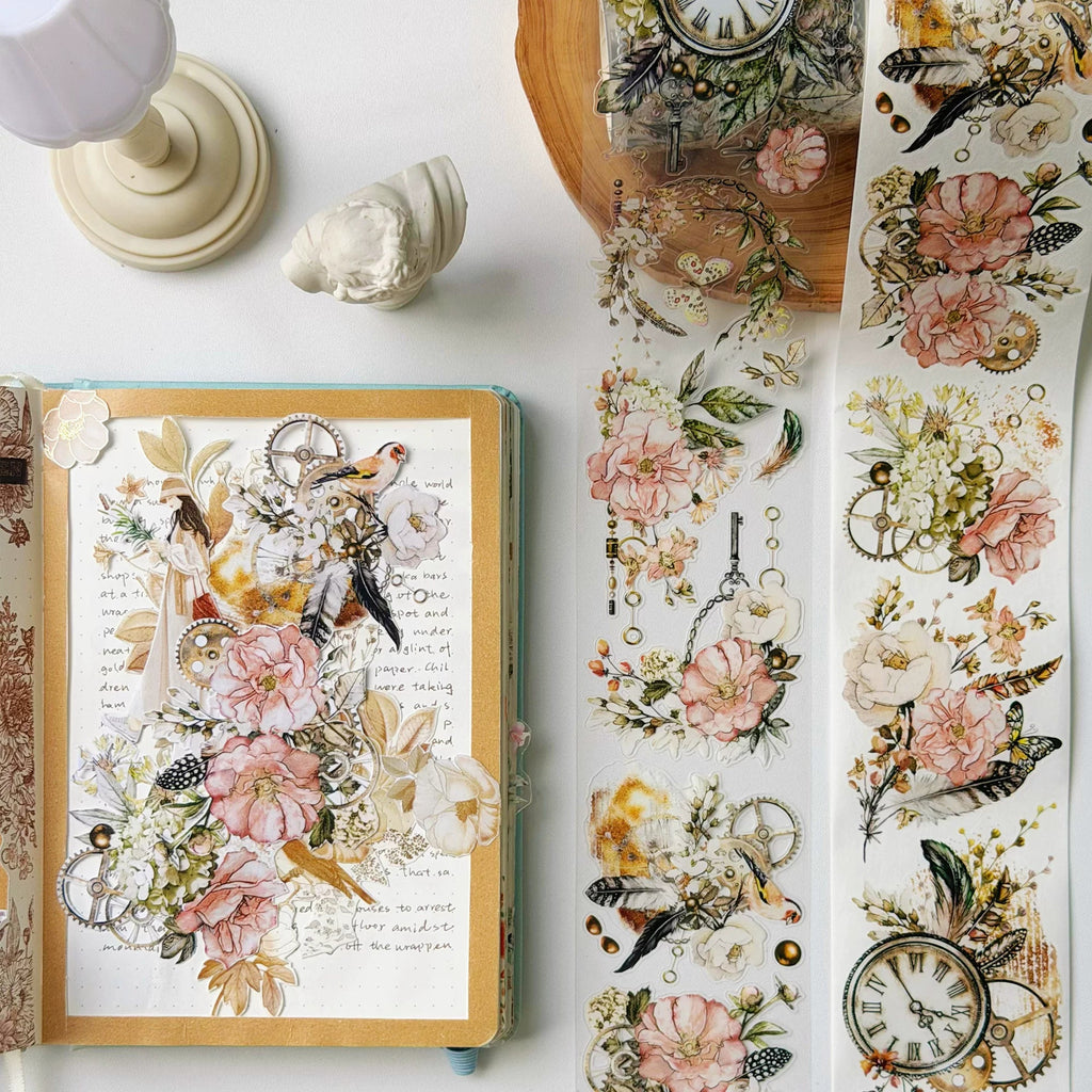 Vintage Floral Washi Tape Set for Journaling – PET & Washi Tape Rose Story Collection for Bullet Journal, Scrapbooking & DIY Crafts Home & Living → Arts & Crafts → Craft Supplies → Stickers DIY Craft Tool - SummitGH