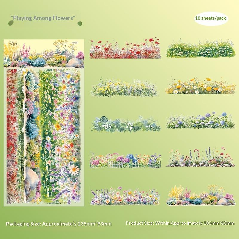 Cottagecore Floral PET Stickers | 6-Bag DIY Journaling Set - SummitGH