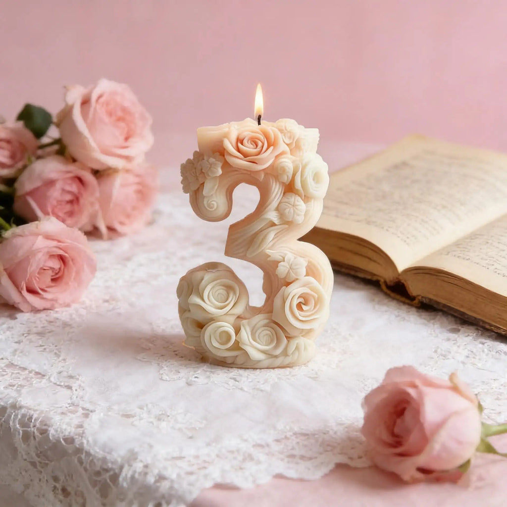 Flower Digital Silicone Mould 3D Silicone Mold for Scented Candles & Plaster Sculptures Candle Mold DIY Craft Tool - SummitGH