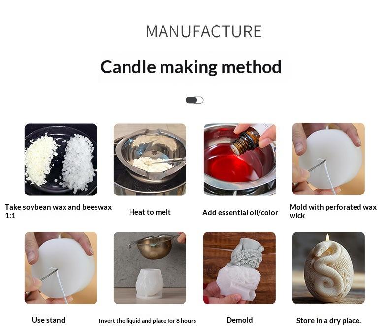 Flower Digital Silicone Mould 3D Silicone Mold for Scented Candles & Plaster Sculptures Candle Mold DIY Craft Tool - SummitGH