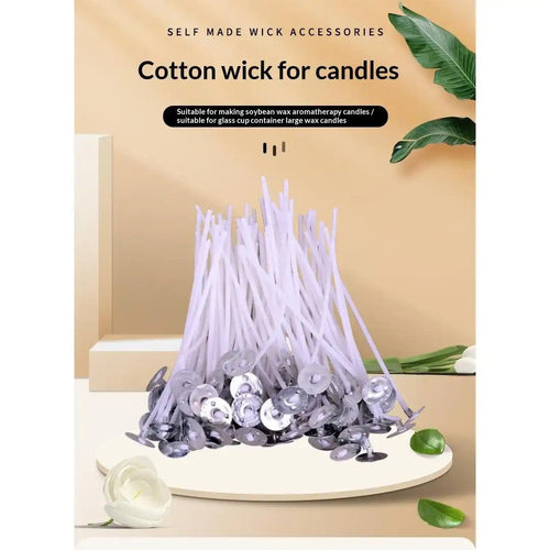 40 Strand Braided Candle Wick Set (10cm)| 100-Pack for DIY Butter Lamps, Pillar & Container Candles - SummitGH