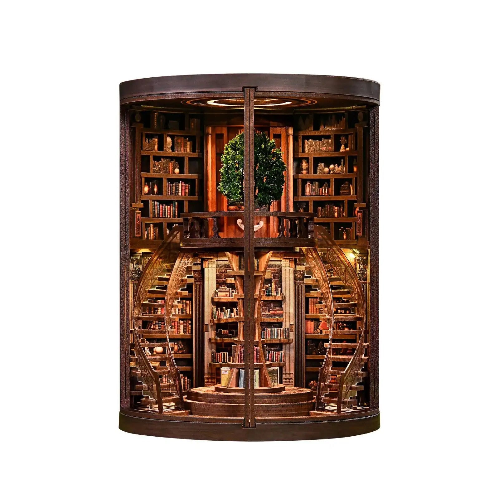 Wisdom Rings DIY Book Nook Kit – Wooden Miniature Bookshelf Model for Home Decor & Creative Crafting - SummitGH