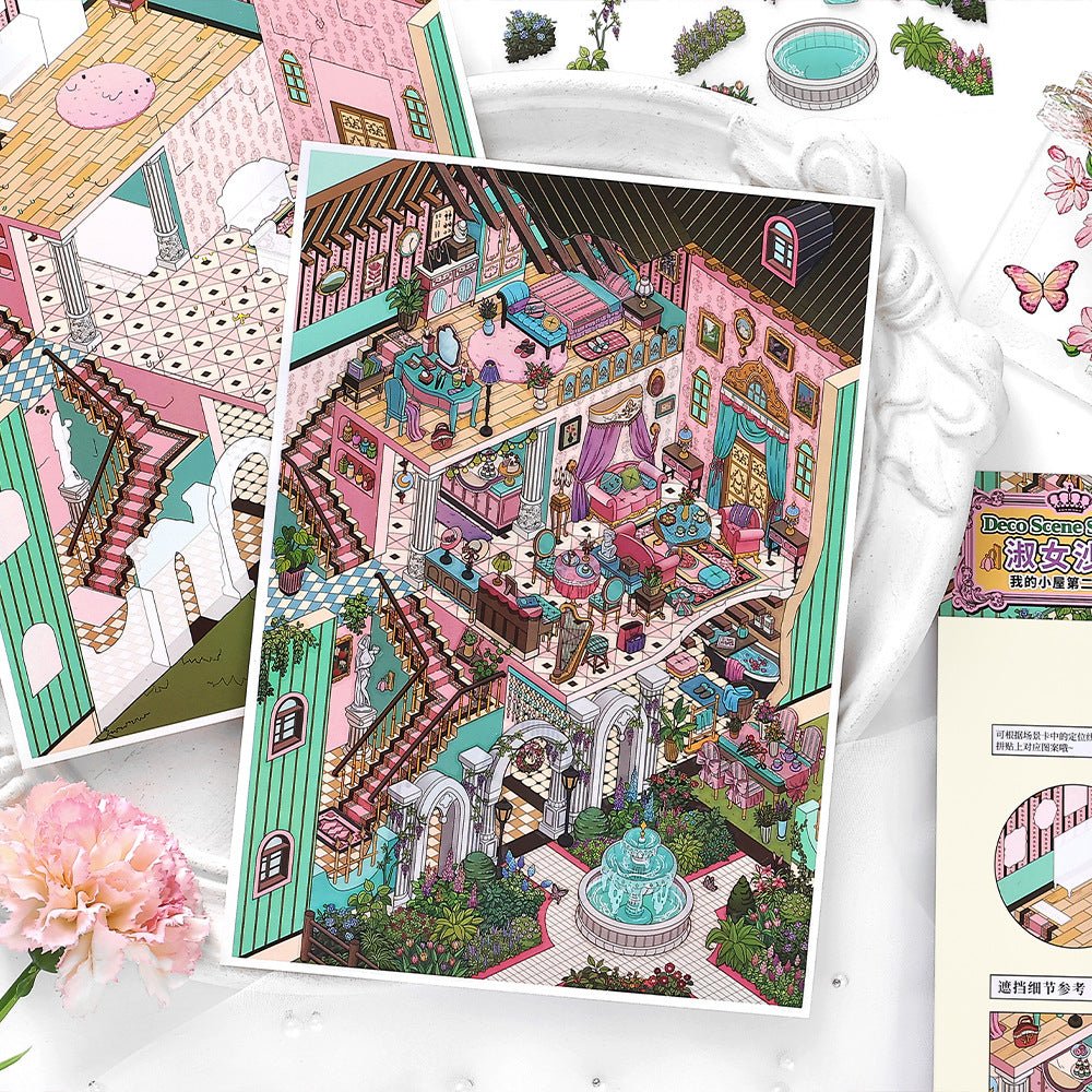Vintage Room 2.5D Stickers for Scrapbooking & DIY Crafts - Mini Scene Diorama #product_typeSummitGH