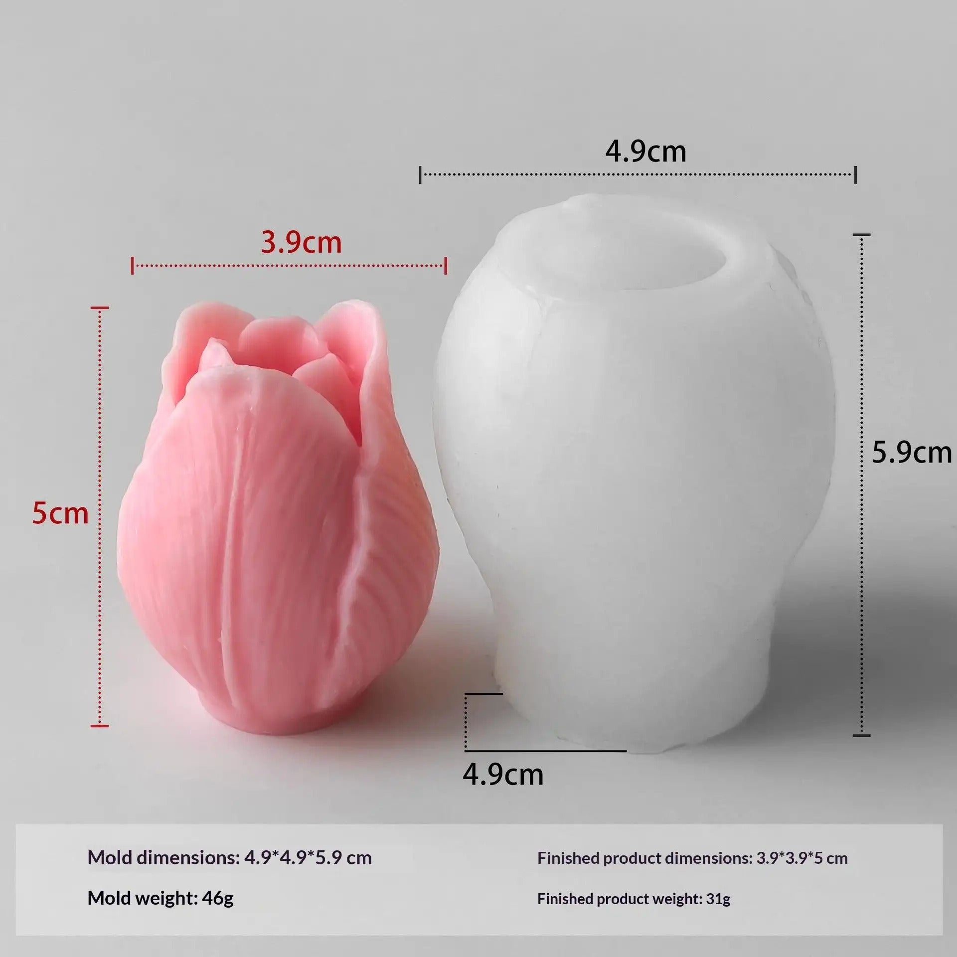 Floral 3D silicone mold for candle making, soap crafting and baking – flexible food-grade flower petal mold